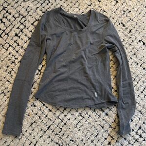 FP Movement by Free People Long Sleeve Scoop Neck Top - Charcoal Gray